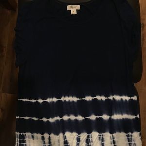 Style and Co soft navy ruffle shirt